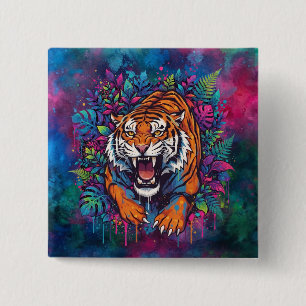 Tiger 2 Inch Square Button