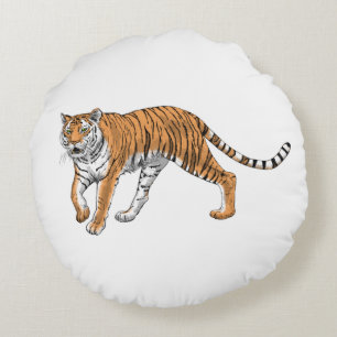 Tiger 2 round pillow