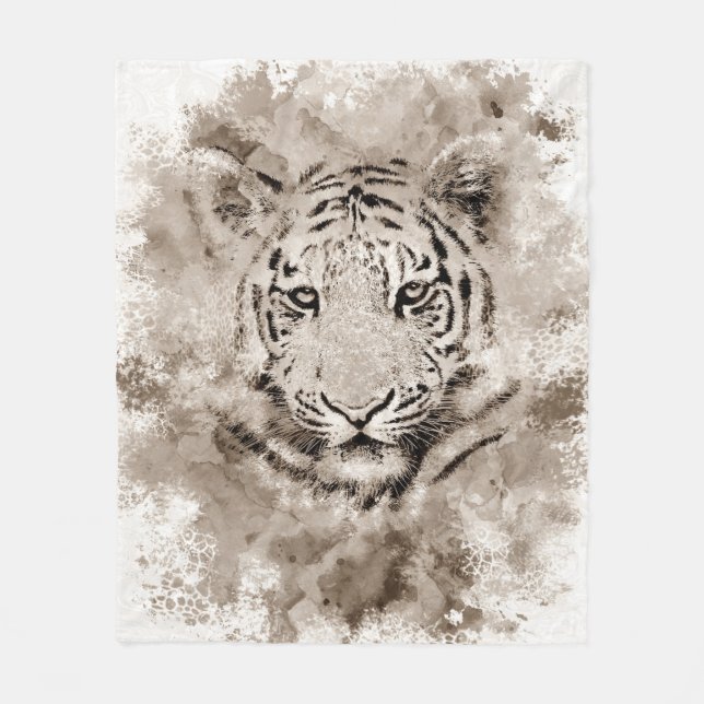 tiger 4 fleece blanket (Front)