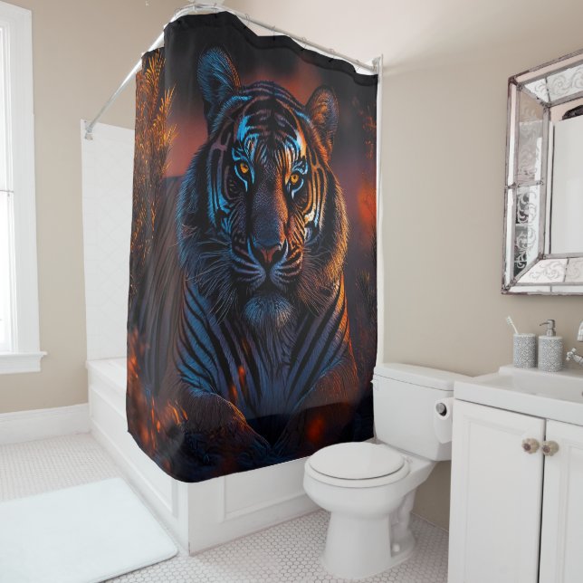Tiger 50x50 001 Shower Curtain (In Situ)