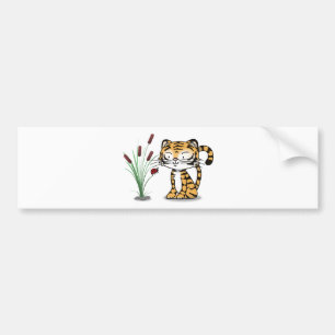 Tiger and a ladybug bumper sticker