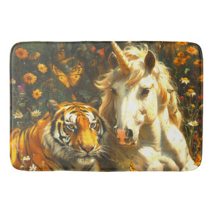 Tiger and a Unicorn Bath Mat