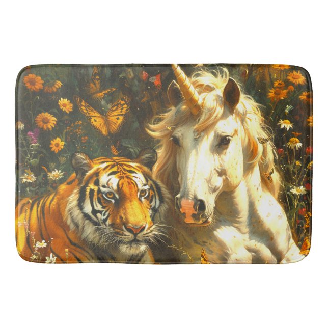 Tiger and a Unicorn Bath Mat (Front)