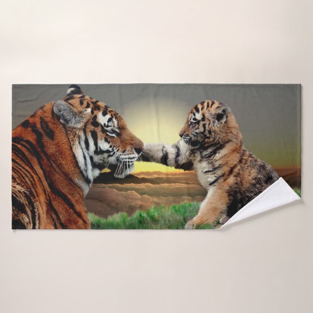 Tiger and Cub Digital Edition Bathroom Towel Set (Bath Towel)