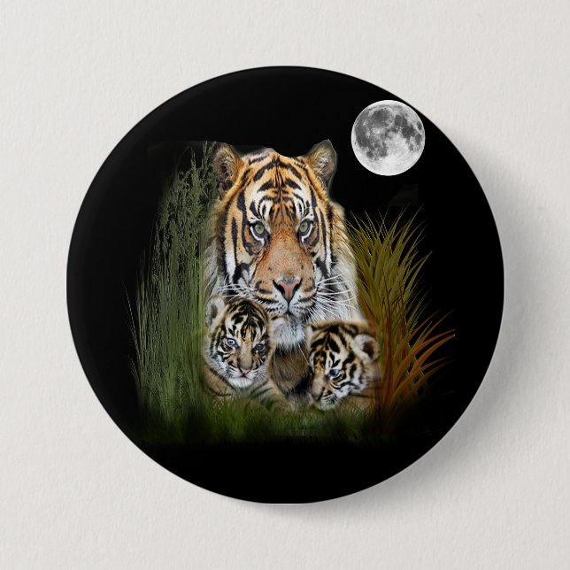 tiger and cubs designs 3 inch round button (Front)
