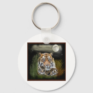 Tiger and cubs keychain