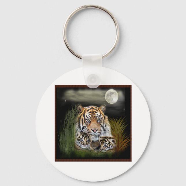 Tiger and cubs keychain (Front)