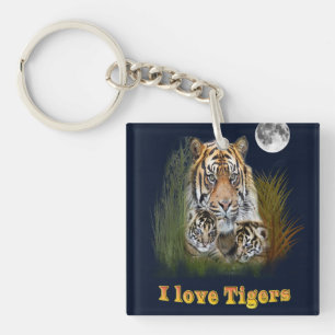 Tiger and cubs keychain