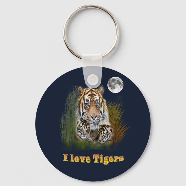 Tiger and cubs keychain (Front)