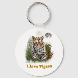 Tiger and cubs keychain