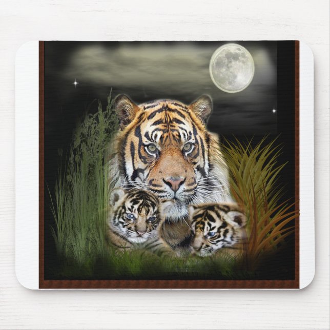 Tiger and cubs mouse pad (Front)