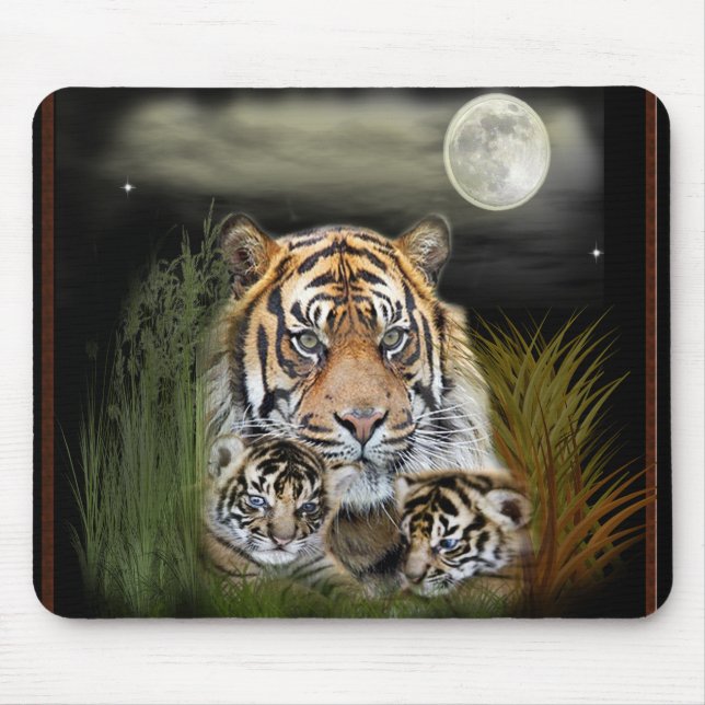 Tiger and cubs mouse pad (Front)