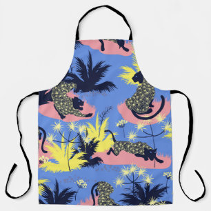 Tiger and leopard pattern geometric style design apron