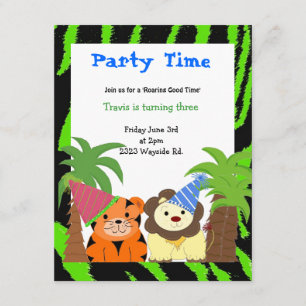 Tiger and Lion Birthday Invitation