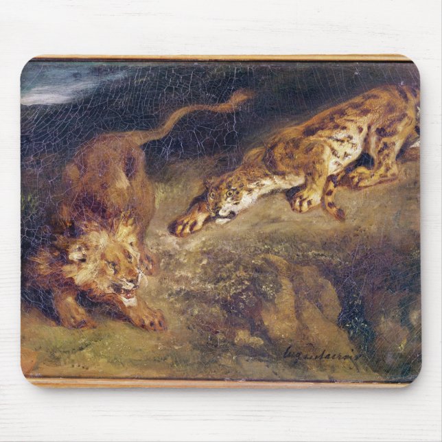 Tiger and Lion Mouse Pad (Front)
