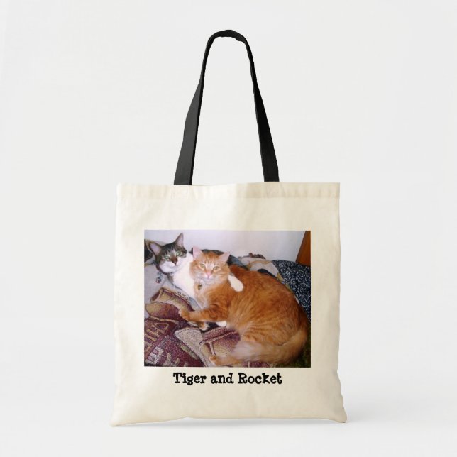 TIGER AND ROCKET Tote Bag (Front)