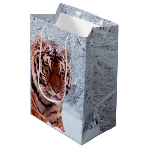 Tiger and Snow Medium Gift Bag