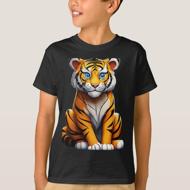 Tiger and Superhero Team-Up T-Shirt (Front)