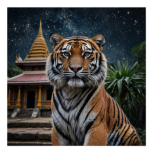 Tiger and Temple Poster