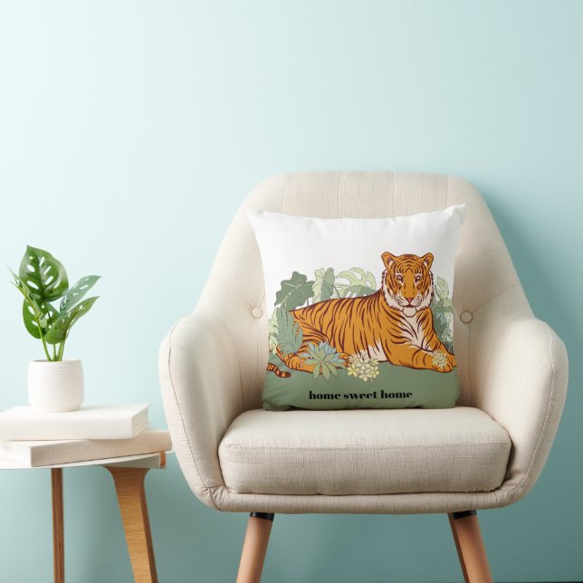 Tiger , animal jungle throw pillow (Chair)