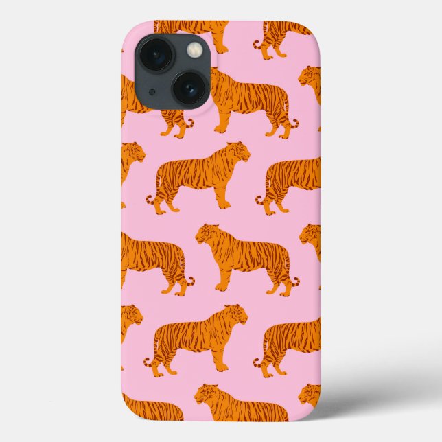Tiger Animal Pink Modern Case-Mate iPhone Case (Back)