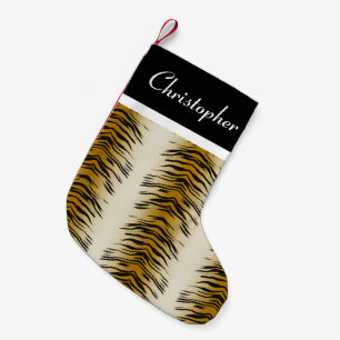 Tiger Animal Print Personalized Christmas Stocking