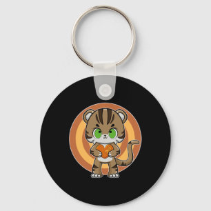 Tiger Anime Cat Leukaemia Awareness Keychain
