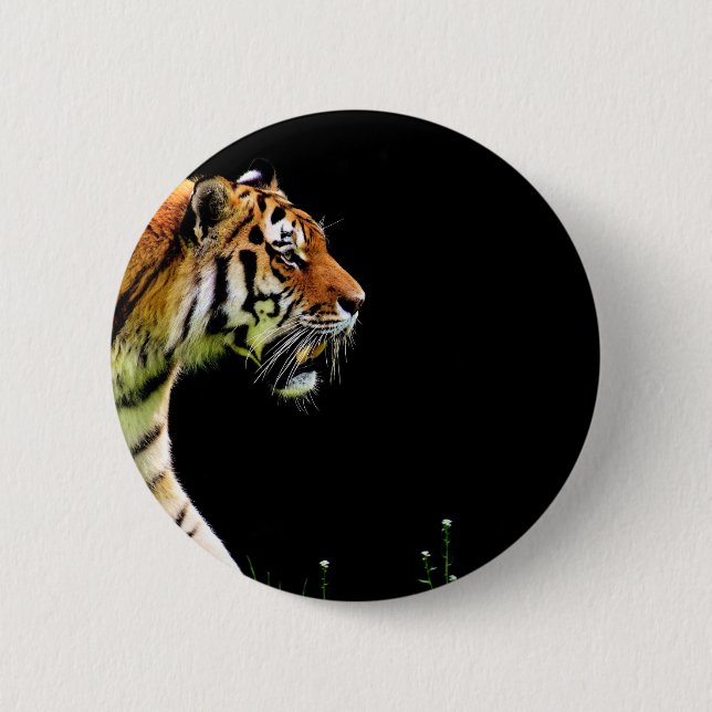Tiger Approaching - Wild Animal Artwork 2 Inch Round Button (Front)