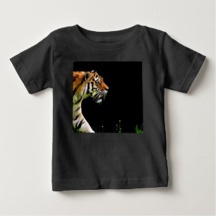 Tiger Approaching - Wild Animal Artwork Baby T-Shirt