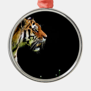 Tiger Approaching - Wild Animal Artwork Metal Ornament