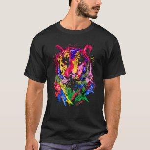 Tiger Art Animal Lovers Colourful T-Shirt