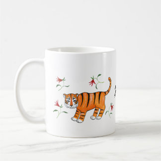 Tiger Art comical faced Tiger Big cat custom name Coffee Mug