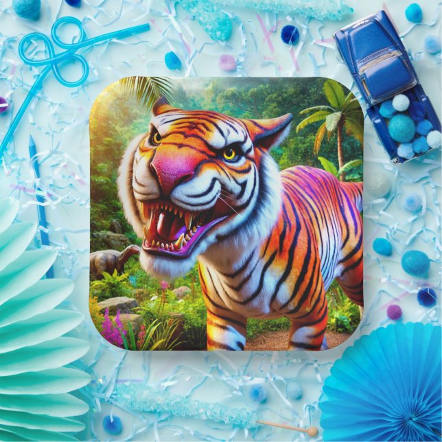 Tiger Art Paper Plate (Party)