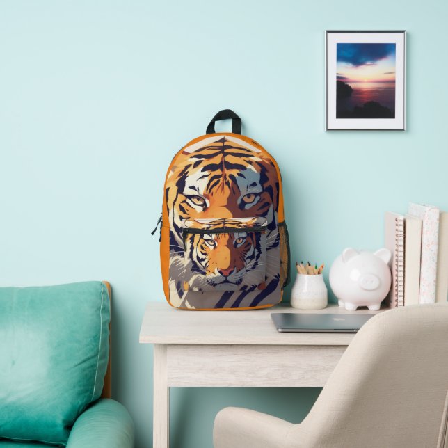 Tiger art printed backpack (Insitu)
