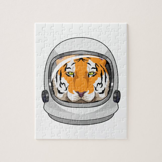 Tiger as Astronaut with Helmet Jigsaw Puzzle (Vertical)