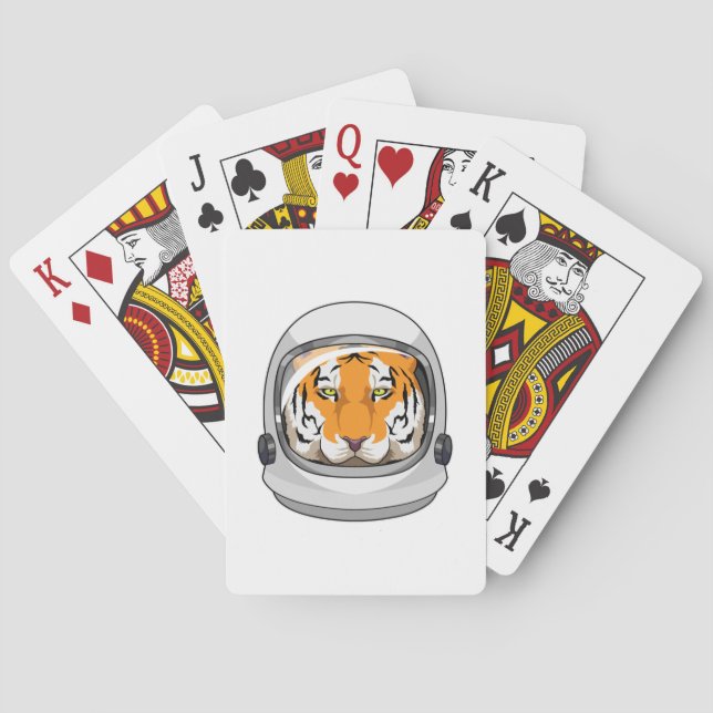 Tiger as Astronaut with Helmet Playing Cards (Back)