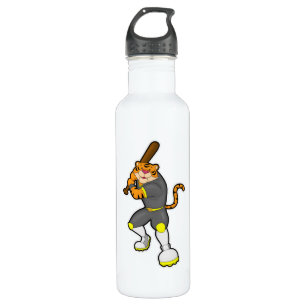 Tiger as Baseball player with Baseball bat 710 Ml Water Bottle