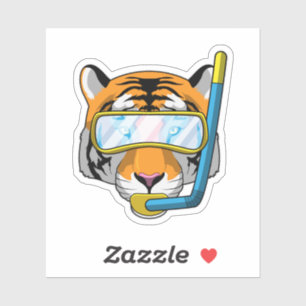 Tiger as Diver with Snorkel