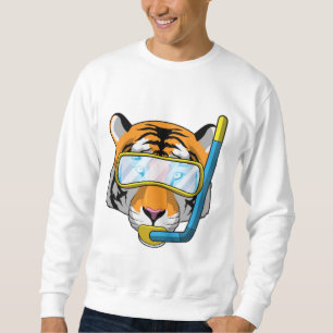 Tiger as Diver with Snorkel Sweatshirt