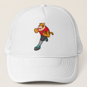 Tiger as Football player with Football Trucker Hat