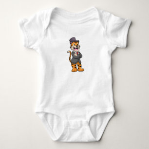 Tiger as Groom with Jacket & Hat Baby Bodysuit