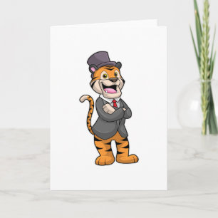 Tiger as Groom with Jacket & Hat Card