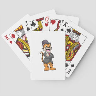 Tiger as Groom with Jacket & Hat Playing Cards
