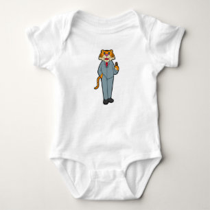 Tiger as Groom with Wedding ring Baby Bodysuit