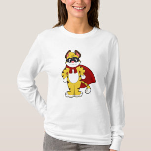 Tiger as Hero with Mask & Cape T-Shirt