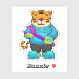 Tiger as Mechanic with Wrench