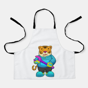 Tiger as Mechanic with Wrench Apron
