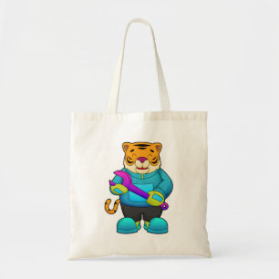 Tiger as Mechanic with Wrench Tote Bag