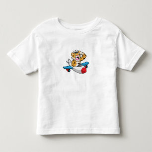 Tiger as Pilot in Plane Toddler T-shirt