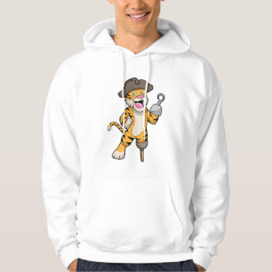 Tiger as Pirate with Wooden leg & Hooked hand Hoodie
